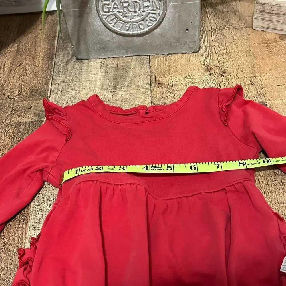 Ruffle Butts red baby one piece snap dress Size 6-12 months Rufflebutts
